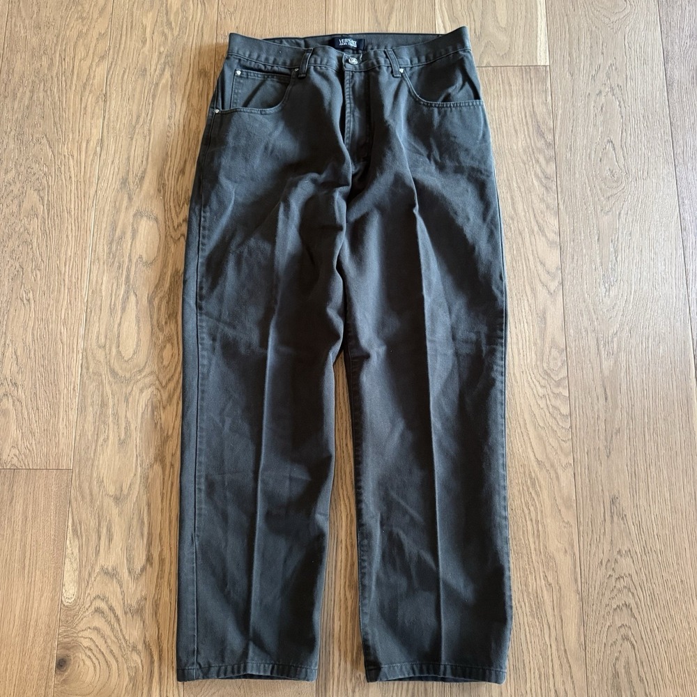 Vintage Versace Jeans Couture Pants Men's 34 Green Medusa Logo Made In Italy 90s